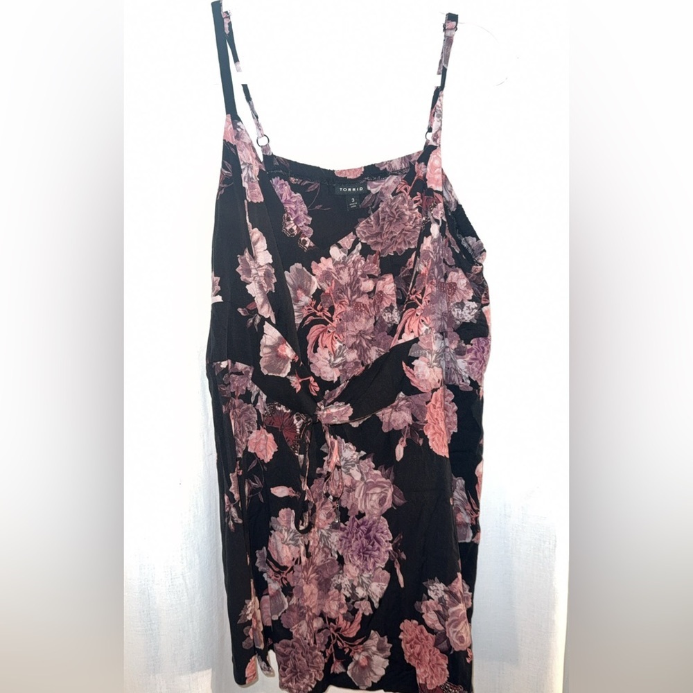Floral Tank w/ Corset Detail